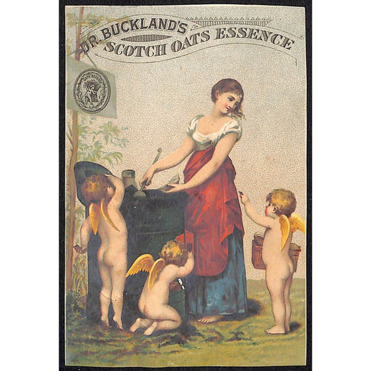 Dr. Buckland's Scotch Oats Essence Victorian Trade Card Winged Infants / Cherubs