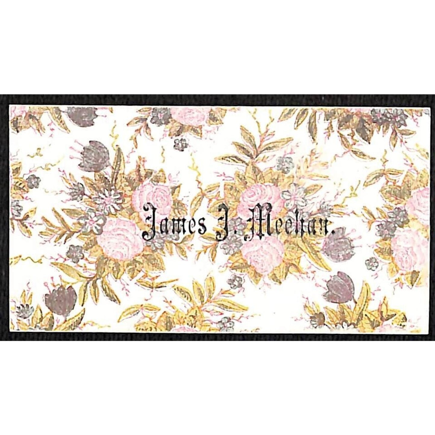 "James J. Meehan" Victorian Calling Greeting Card - Floral