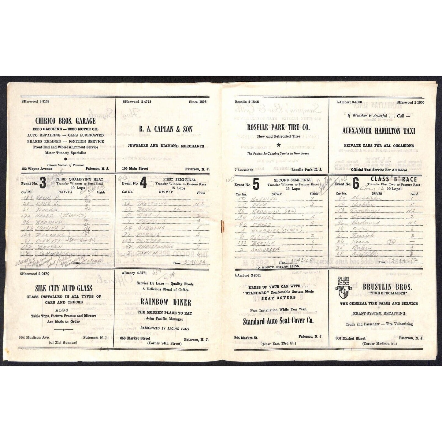 Hinchliffe Stadium Midget Auto Races 9/3/1946 Program Hans Koehler 4pp Scarce