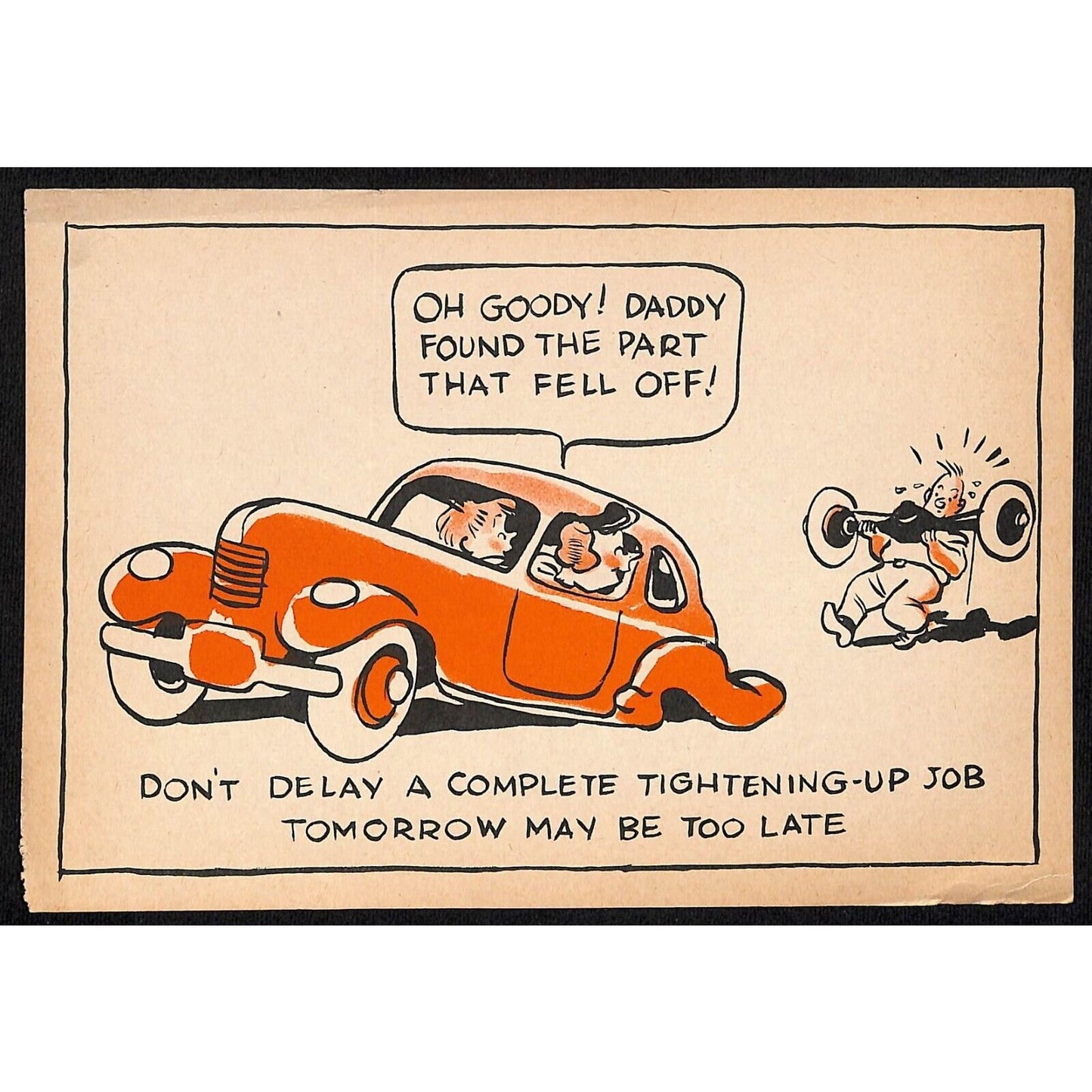 Magruder Motor Chrysler Plymouth Glasgow, MT Funny "Tightening Service" Postcard