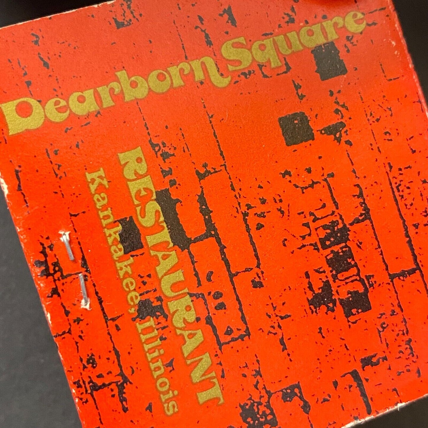 Dearborn Square Restaurant Kankakee, IL Full Matchbook c1974 Scarce