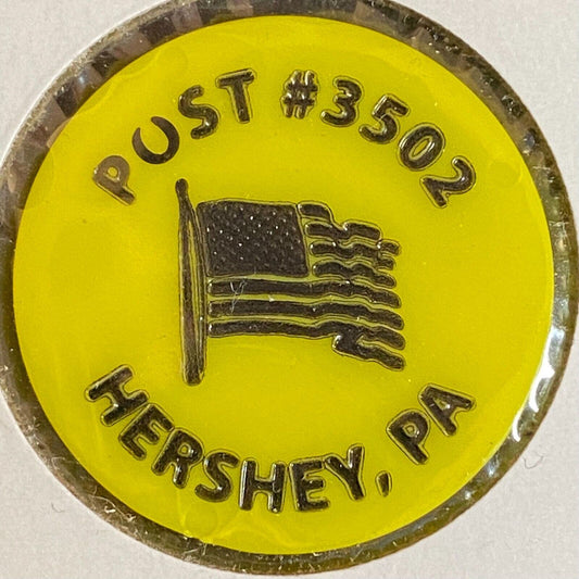 Hershey, PA A.L. Post #3502 c1970's-80's Plastic "G/F One Top Shelf" Token