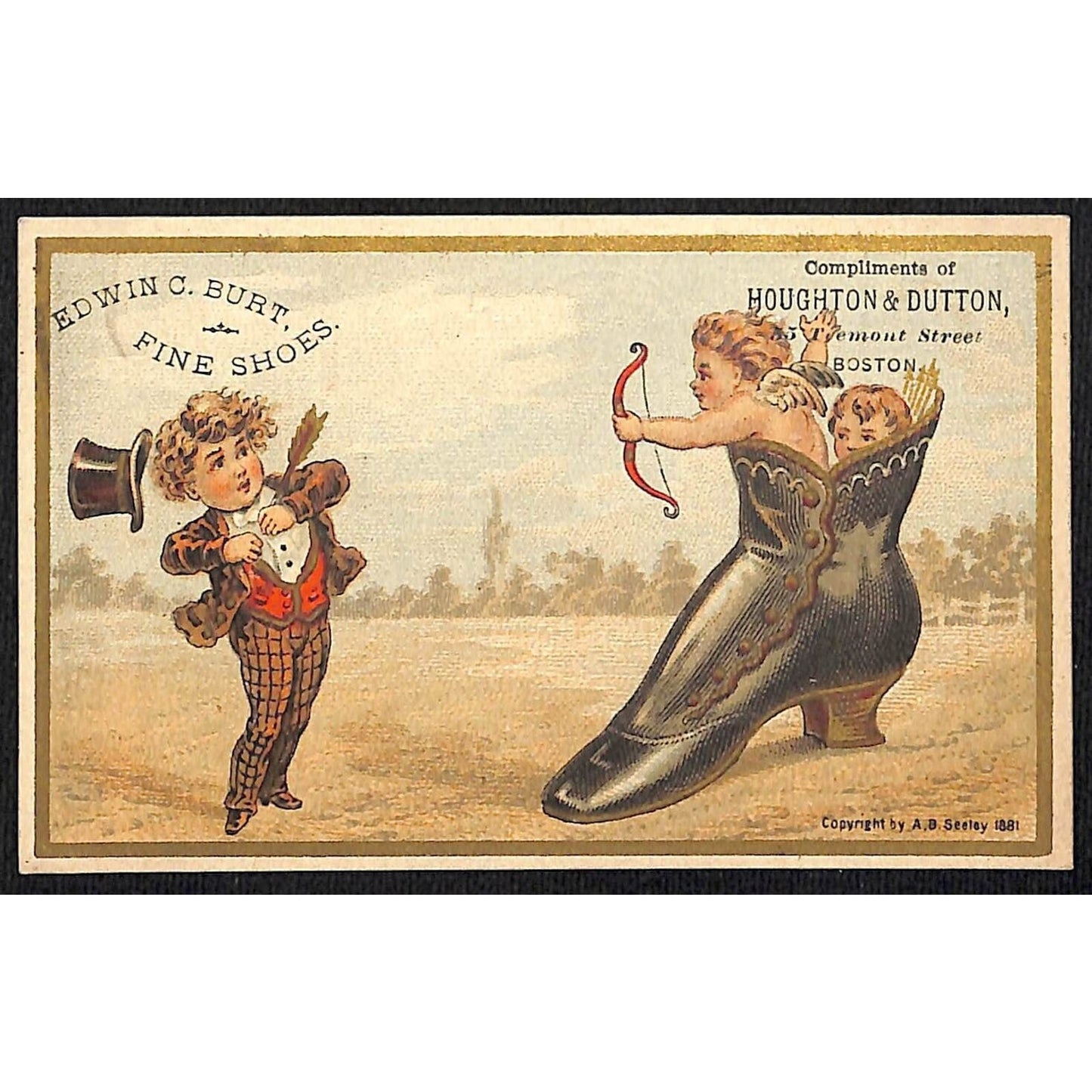Edwin C. Burt Fine Shoes / Houghton & Dutton Boston Victorian Trade Cupid