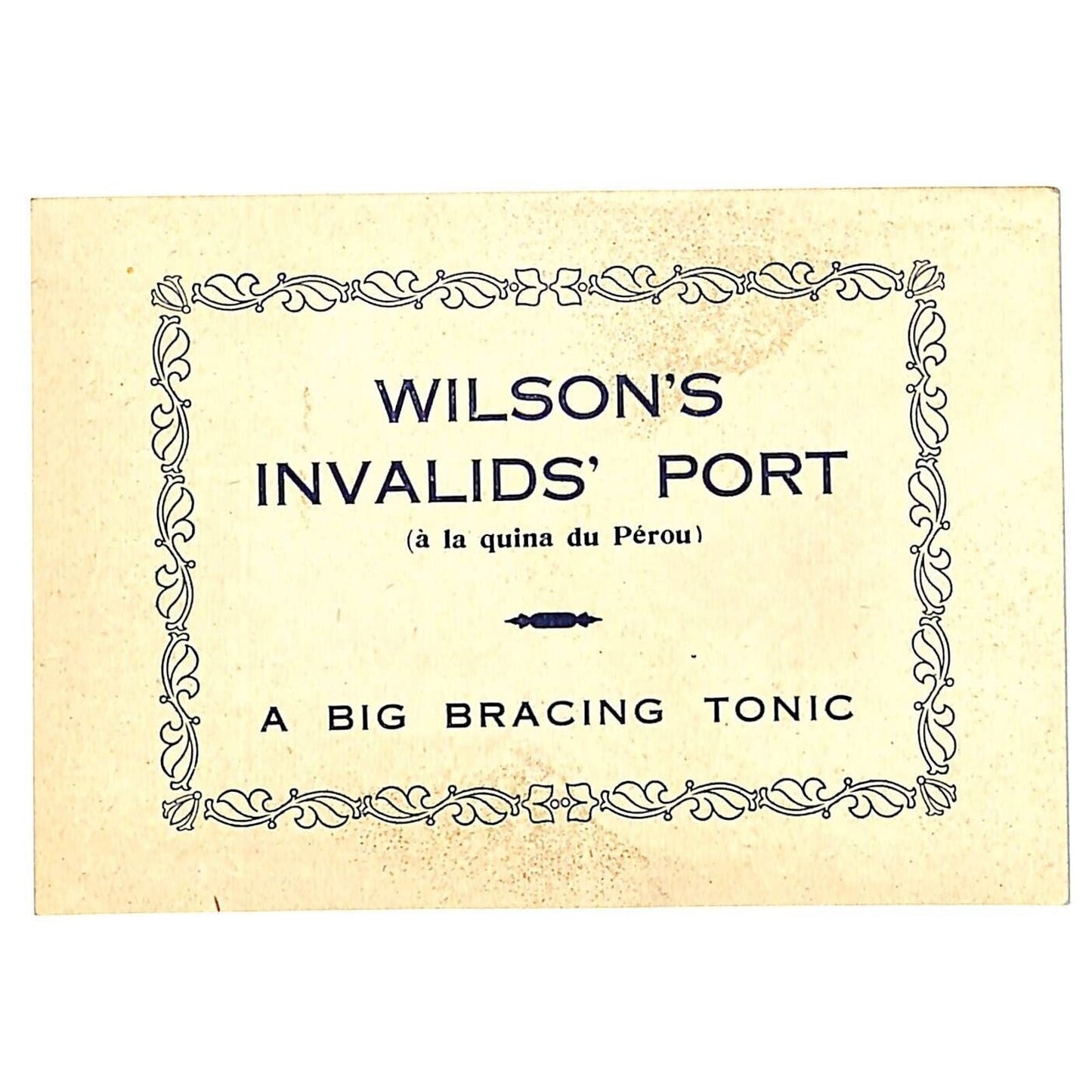 Wilson's Invalids' Port Bracing Tonic Victorian Trade Card Woman's Portrait