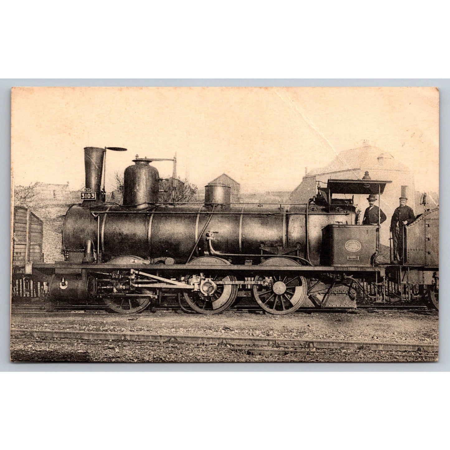 French Railroad RPPC* Postcard Machine 3103 Series 3101-3104 c1900 H.M.P.