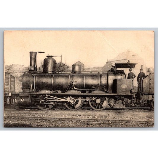 French Railroad RPPC* Postcard Machine 3103 Series 3101-3104 c1900 H.M.P.