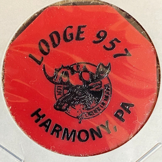 Harmony, PA Moose Lodge 957 c1970's-80's Plastic "Bottle Beer" Token