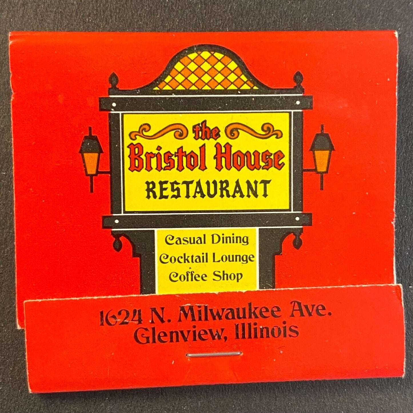 Bristol House Restaurant Glenview c1973-80's Full Matchbook Scarce