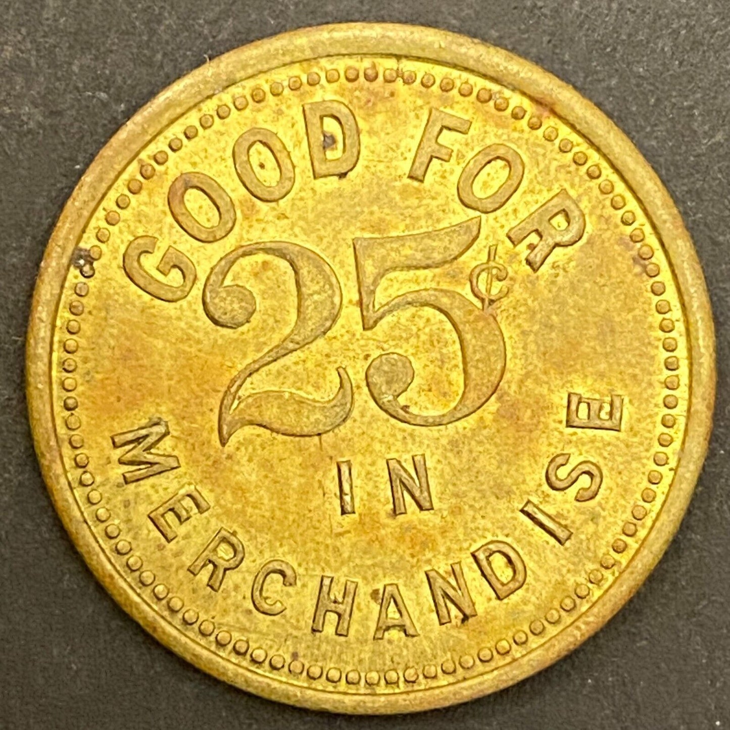 Charles Stratig Candy Store Duluth Hibbing c1921-30's G/F 25¢ Token 26mm (#1)