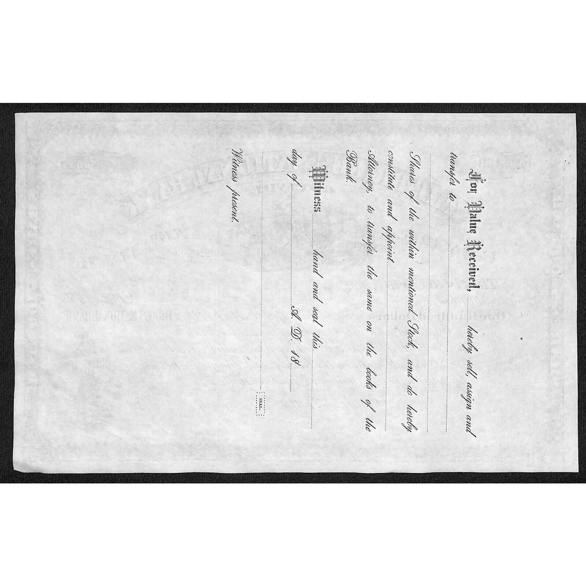 The Briggs National Bank of Clyde NY c1880* Stock Certificate Unissued #133
