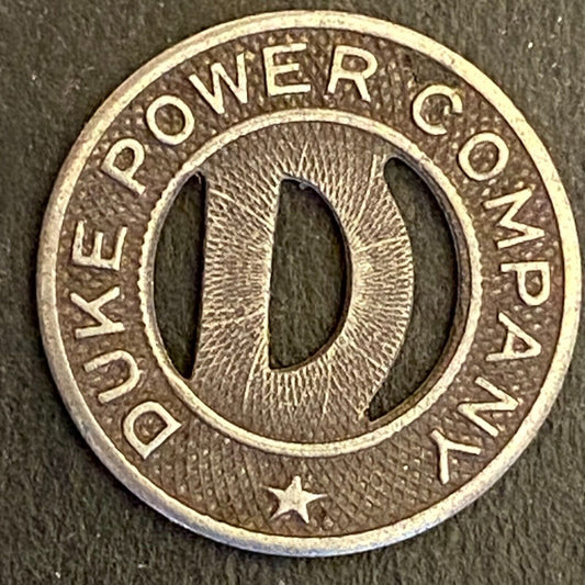 Duke Power Company (Durham, NC) G/F One Fare Transit Token 16mm (#3)