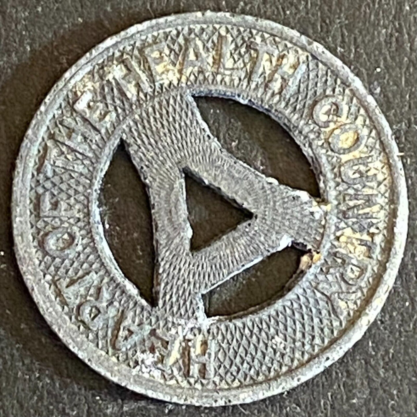 Albuquerque Bus Co. "Health Country" Transit Token 16mm Zinc Hanging "A"
