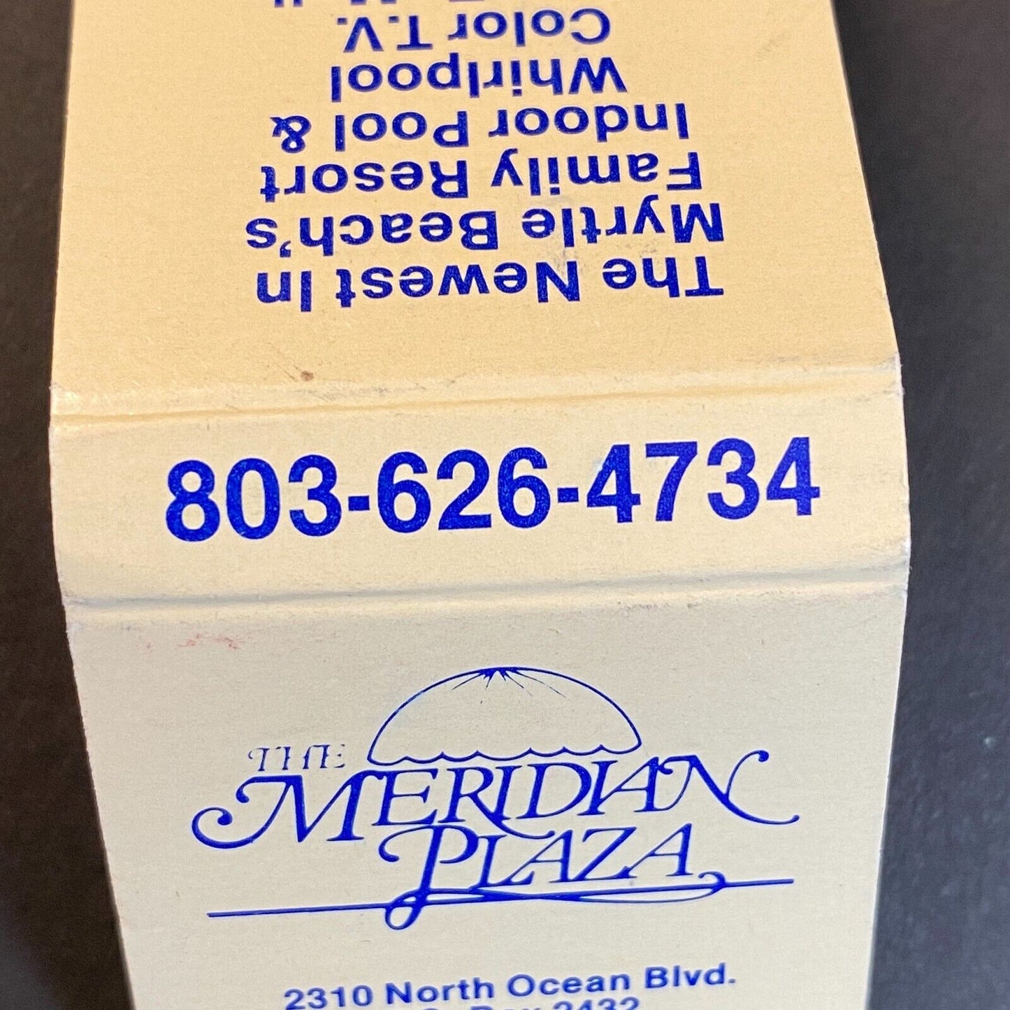 Meridian Plaza Myrtle Beach, SC Full Matchbook c1975-80 Scarce