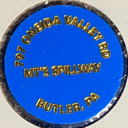 Butler, PA MT's Spillway Plastic Token G/F One Draft Beer