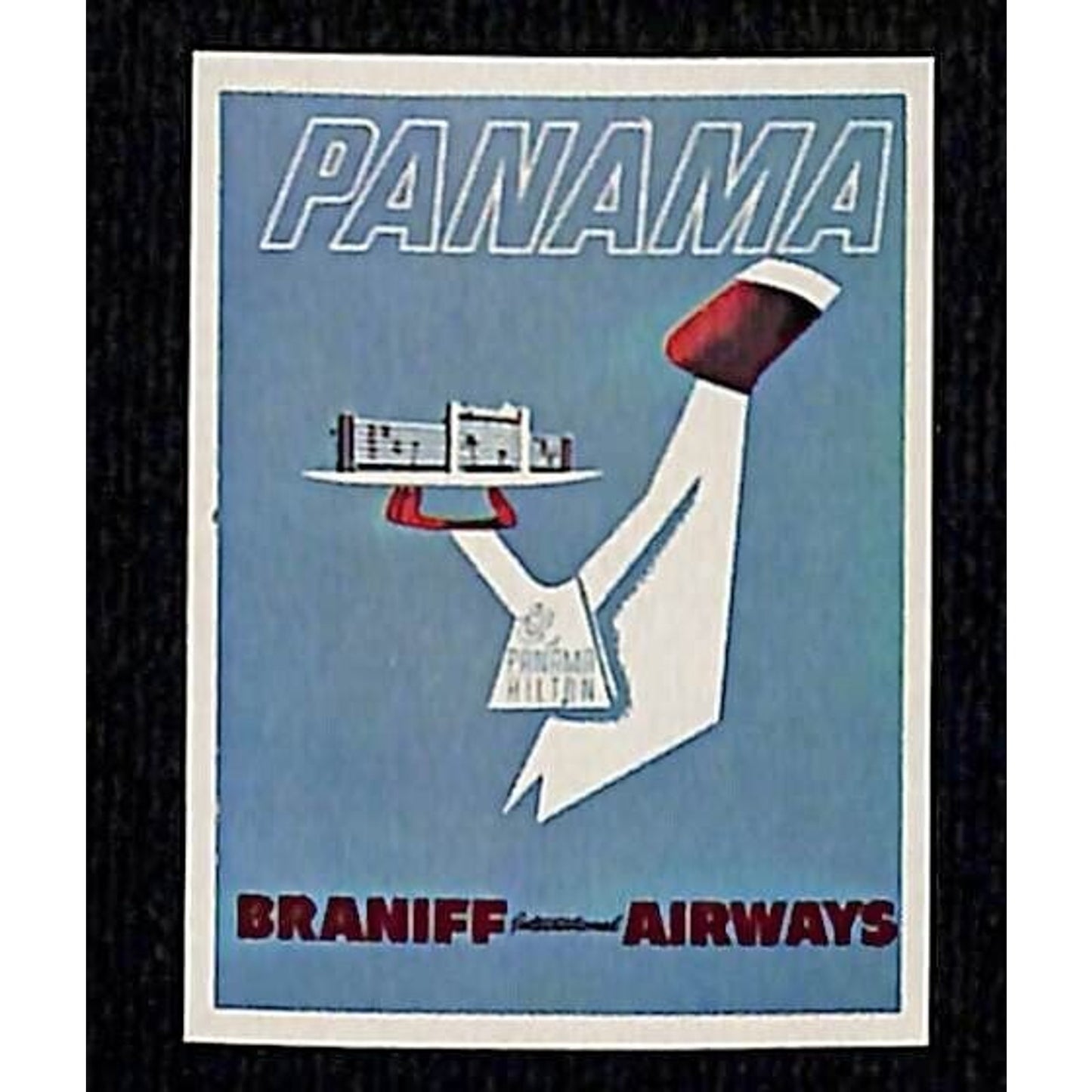 Braniff International Airways Small Label "Panama" 1 1/8" x 1 1/2"