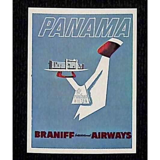 Braniff International Airways Small Label "Panama" 1 1/8" x 1 1/2"