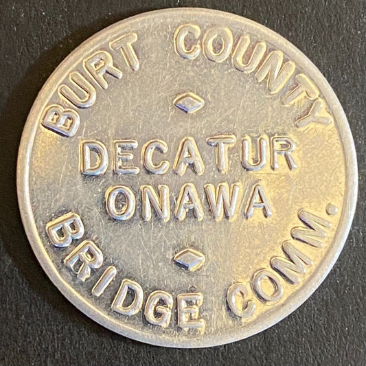 Burt County Decatur Onawa Bridge Comm. G/F 50c Token Alum. 29mm VGC (#2)