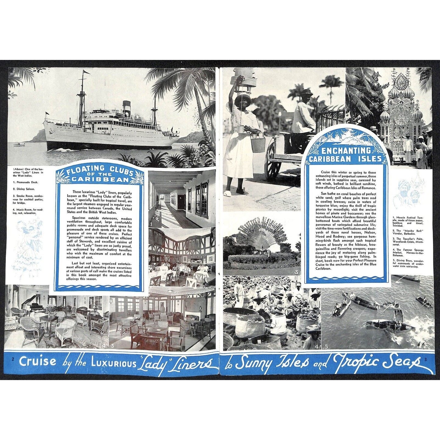 Canadian National Steamships West Indies Cruises 1937 Brochure 19pp VGC