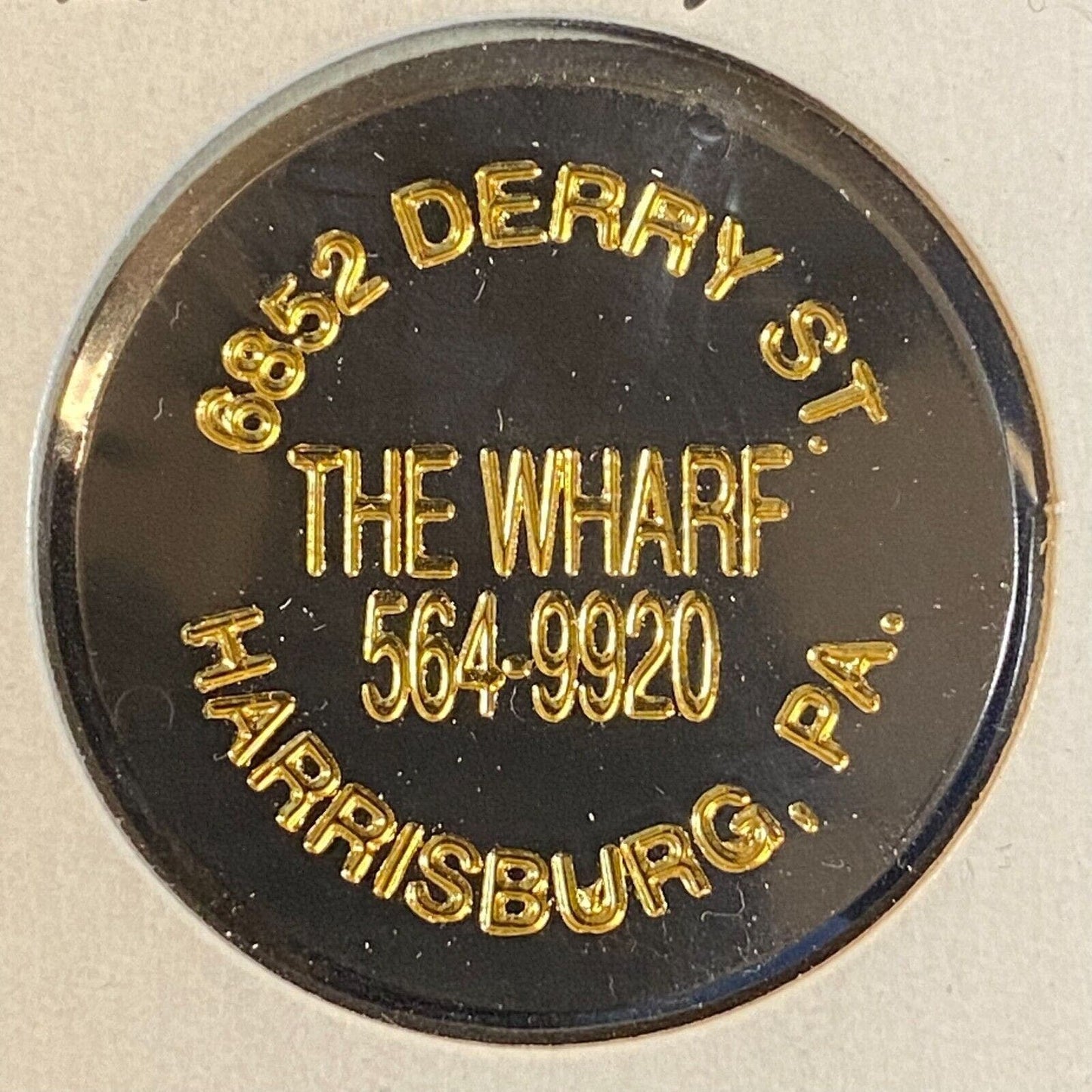 Harrisburg, PA "The Wharf" Plastic "G/F One Beer" Drink Token