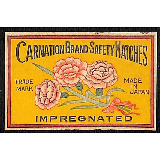 3 Flowers Made in Japan c1900-1920's Matchbox Label VGC