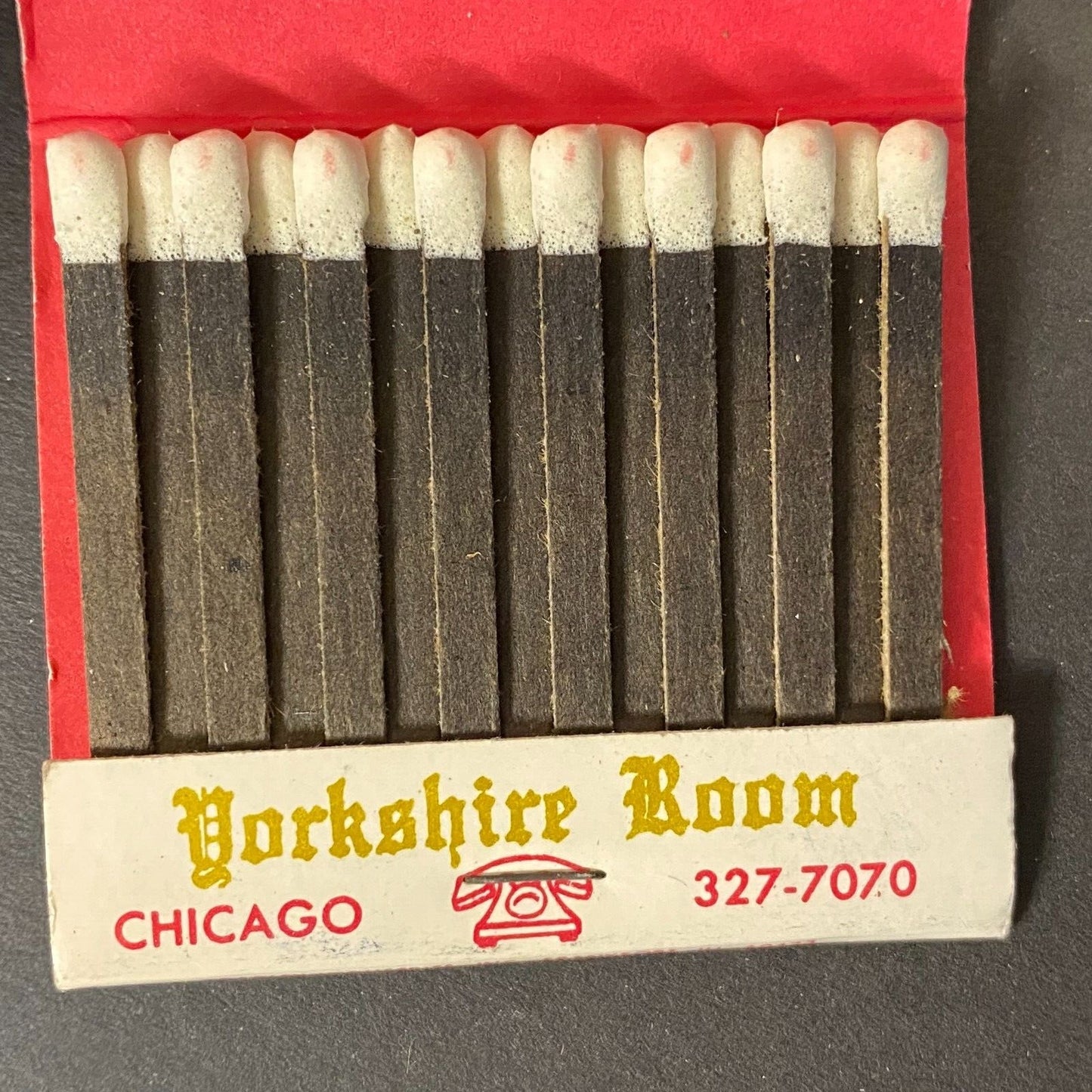 Yorkshire Room Restaurant Chicago Full Matchbook Piano Art c1974-80's VGC