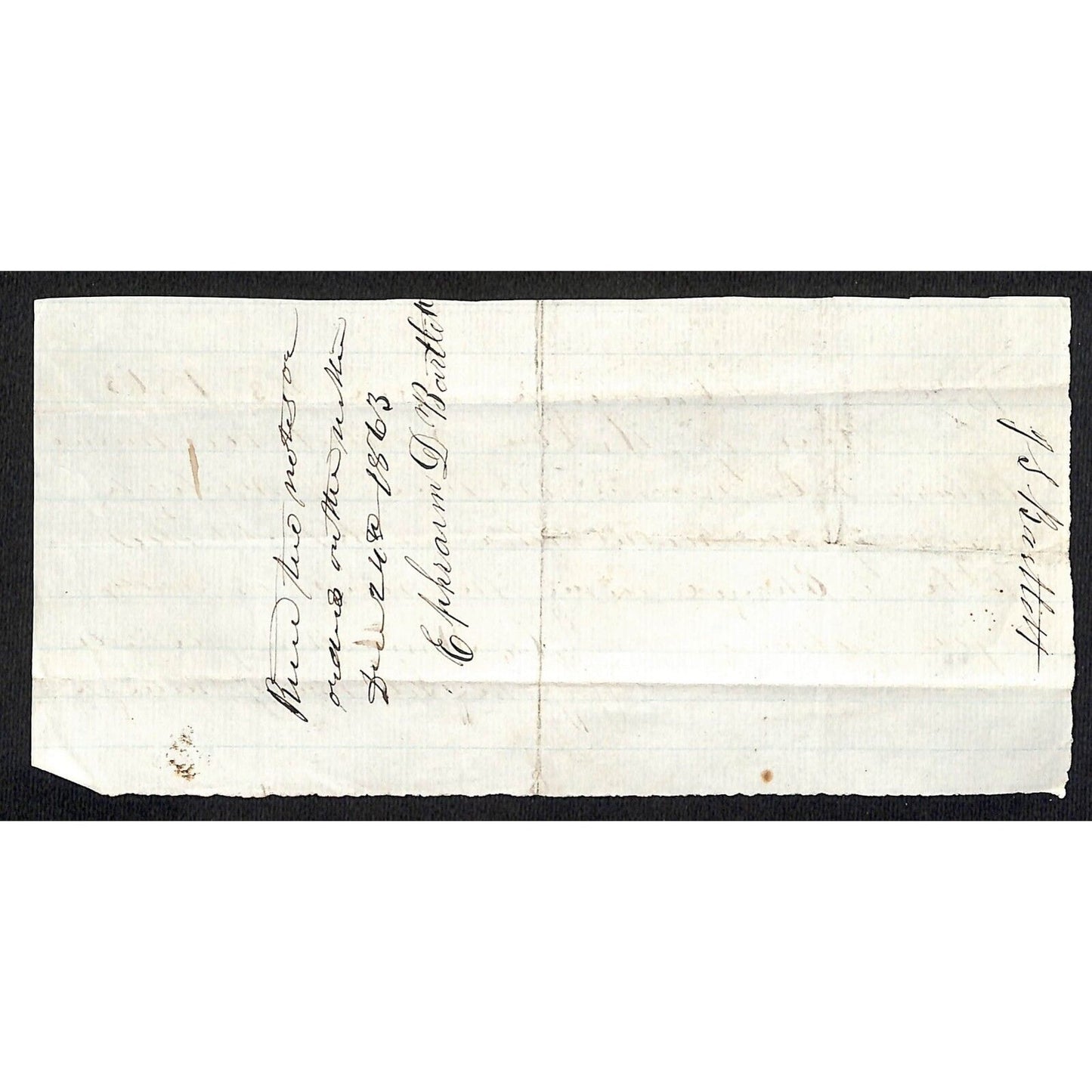 1863 Jabez Knowlton* Newburgh ME General Store Loan? for $200 "Invested in Town"
