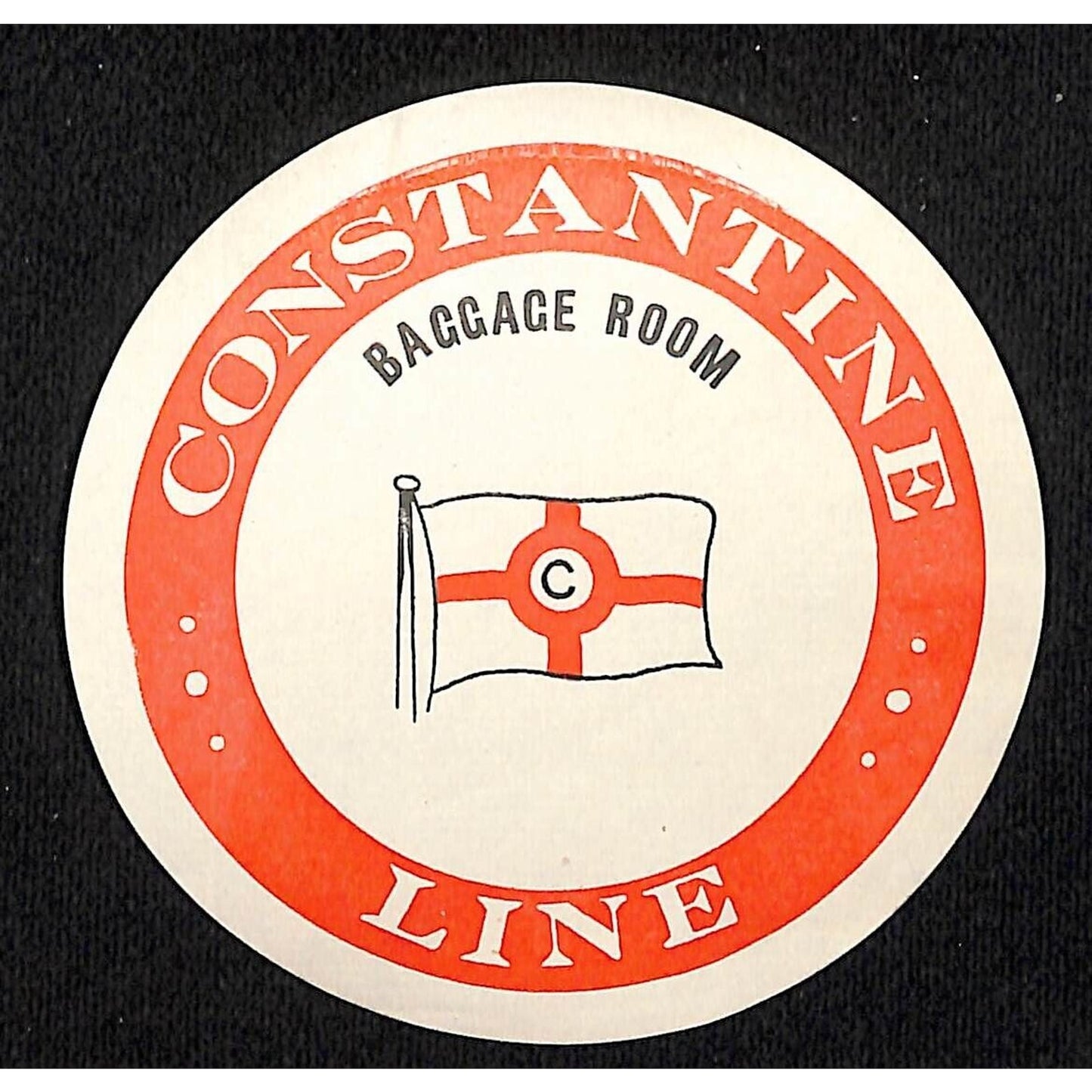 Constantine Line "Baggage Room" c1937 Luggage Label 3 1/4" Scarce VGC (#2)