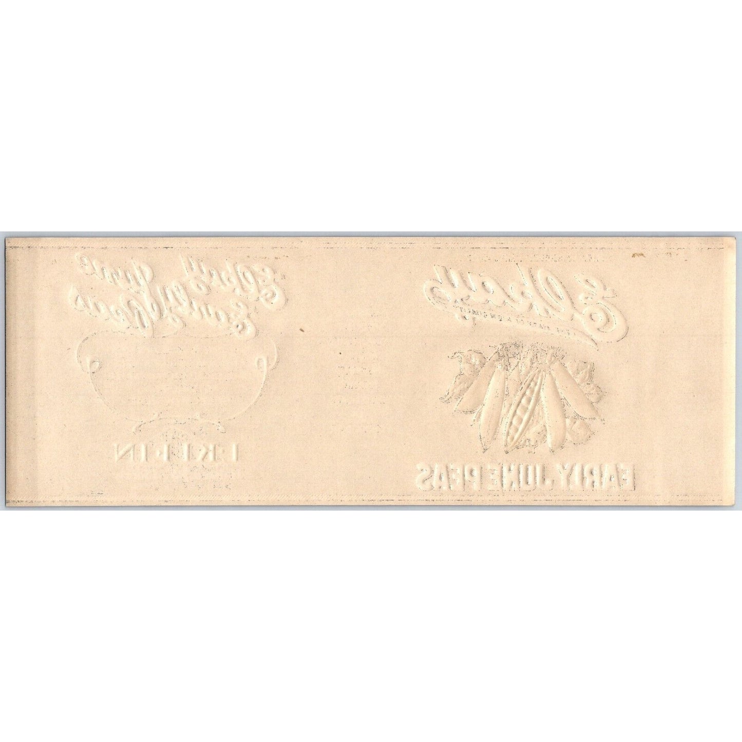 Early June Bean Elkay Chicago Paper Can Label c1930's-40's NOS VGC