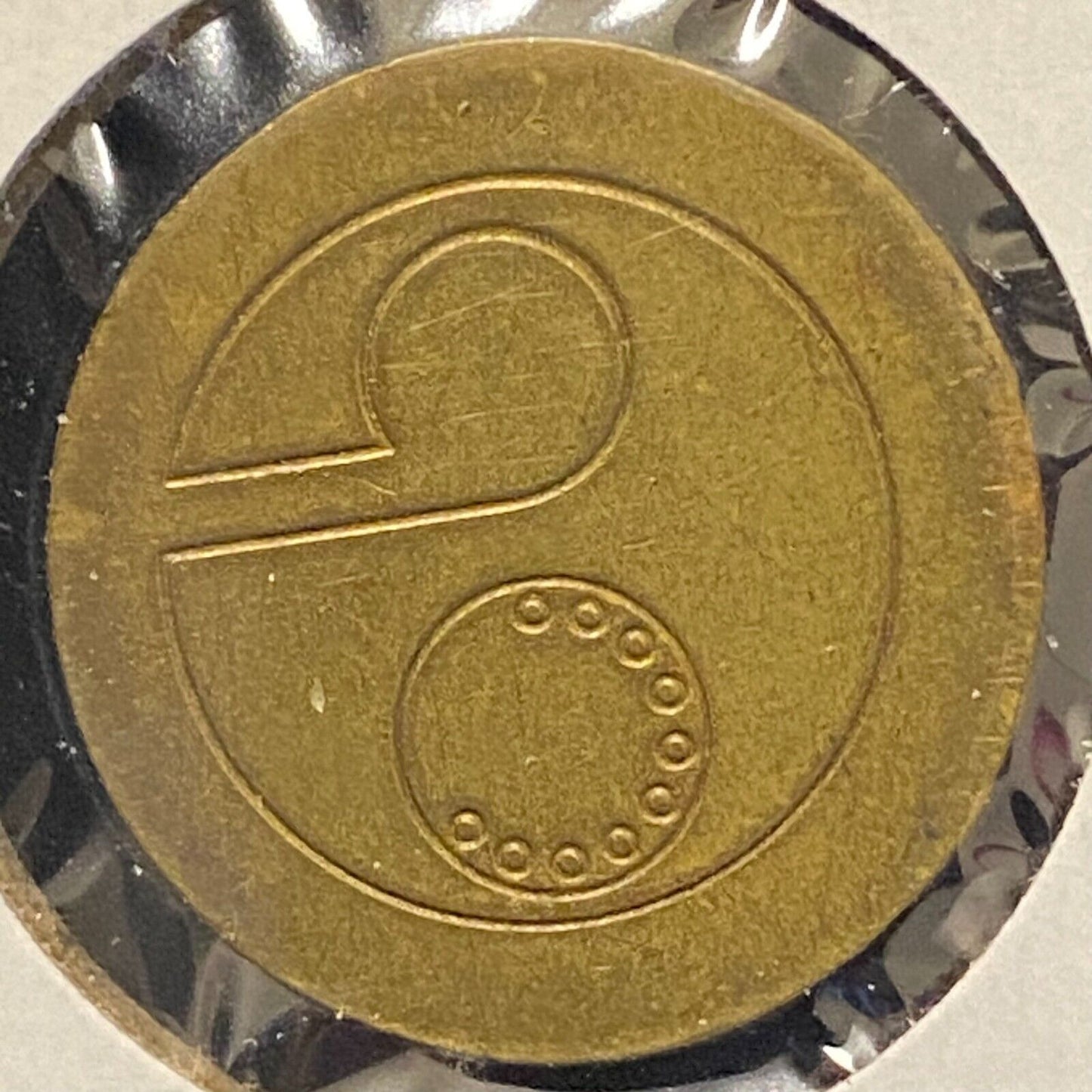 Telefono Public Telephone Token Argentina ENTel c1948-90 Brass 22mm #390