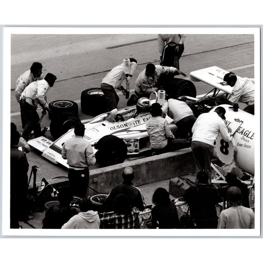 Bobby Unser #8 Pit Stop Indianapolis Motor Speedway 8" x 10" Photo IMS Stamp VGC
