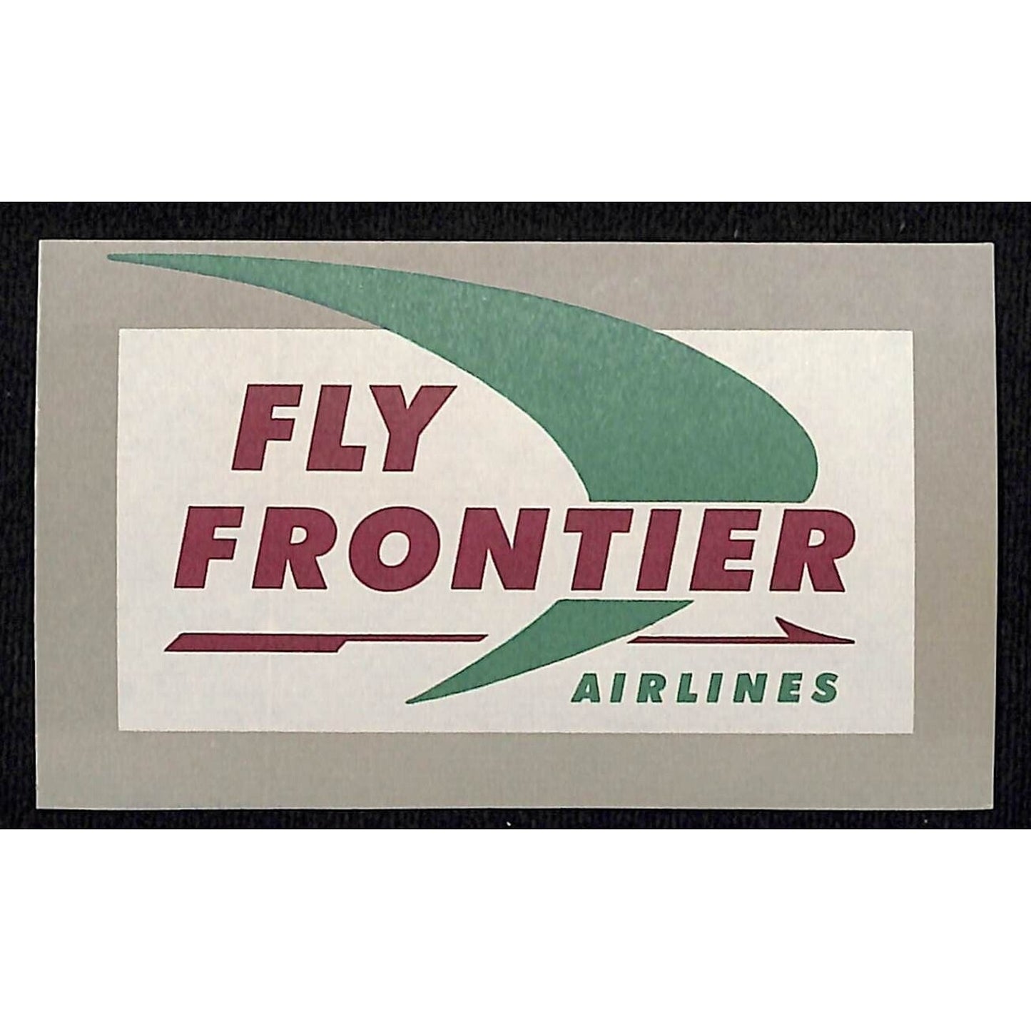 Fly Frontier Airlines Label Gummed 2 1/4" x 4" c1960's VGC