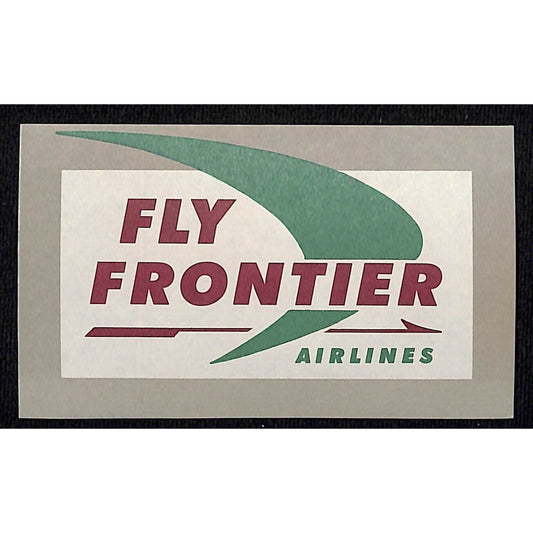 Fly Frontier Airlines Label Gummed 2 1/4" x 4" c1960's VGC