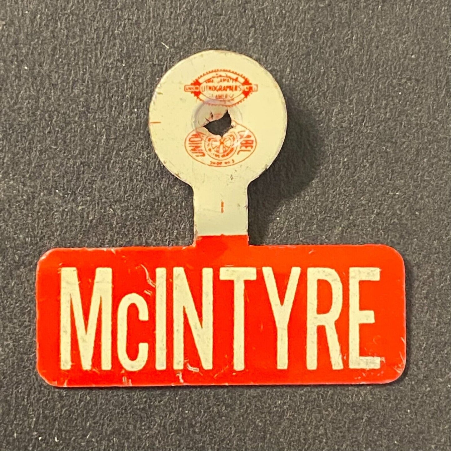McIntyre Election Campaign Steel Fold Over Pin 1" Scarce