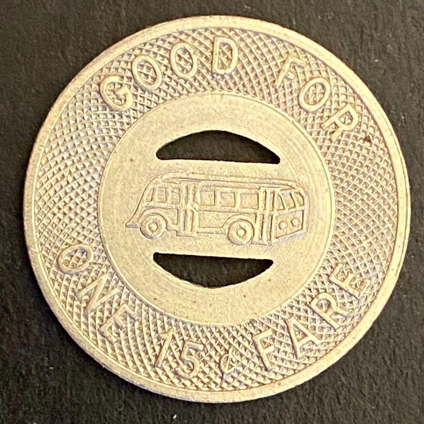 McDonald Bus Lines (Girald, OH) G/F One 15c Fare Transit Token c1948-51 23mm