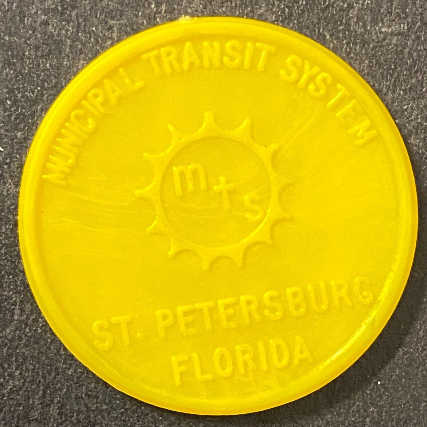 Municipal Transit System St. Petersburg City Bus One Student Fare Plastic Token