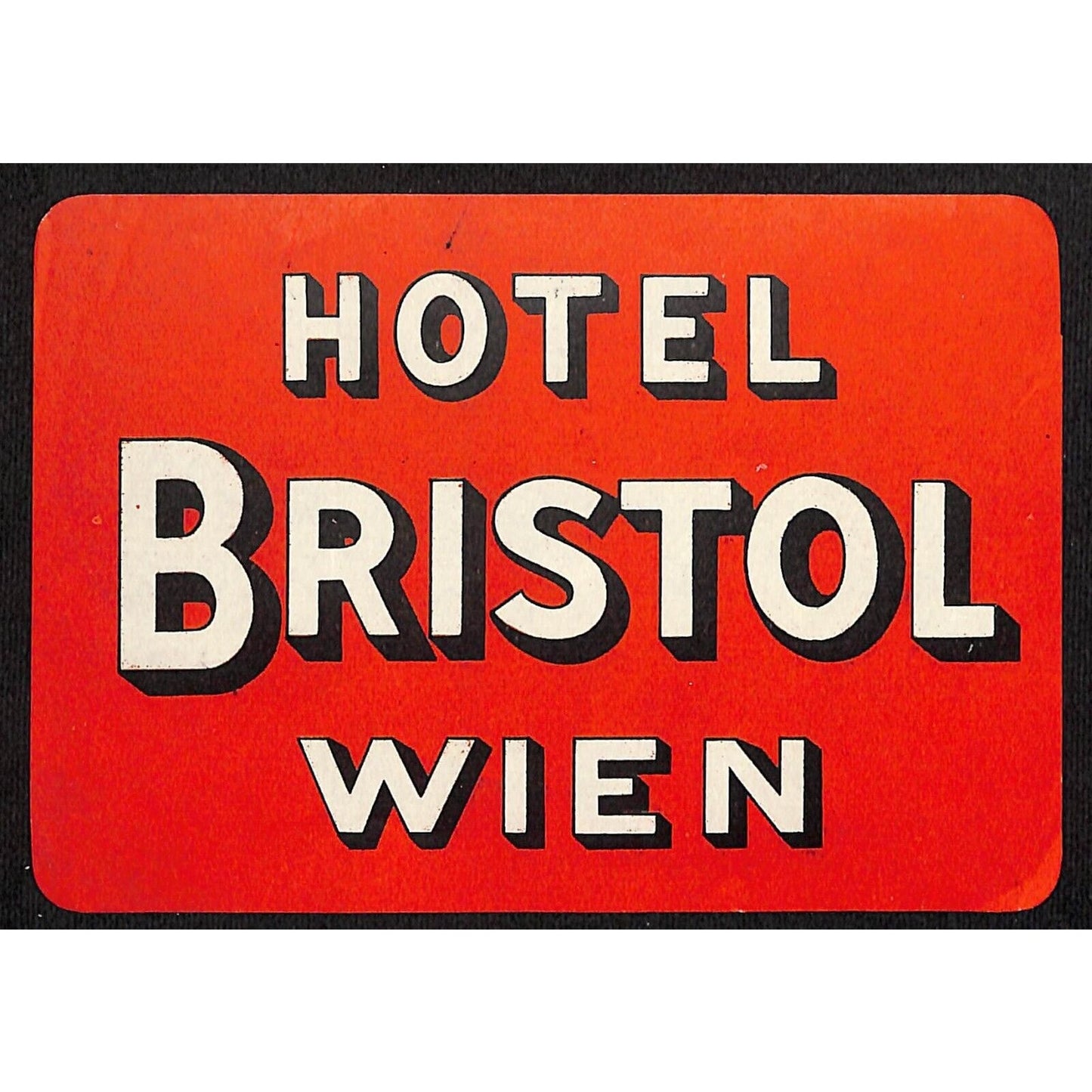 Hotel Bristol Wien Vienna Original Luggage Label c1930's Scarce VGC