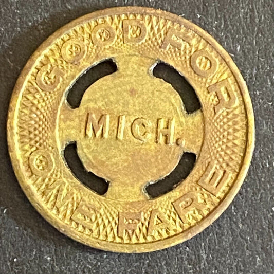 Benton Harbor & St. Joe Mich. G/F One Fare Transit Token 16mm (#2)