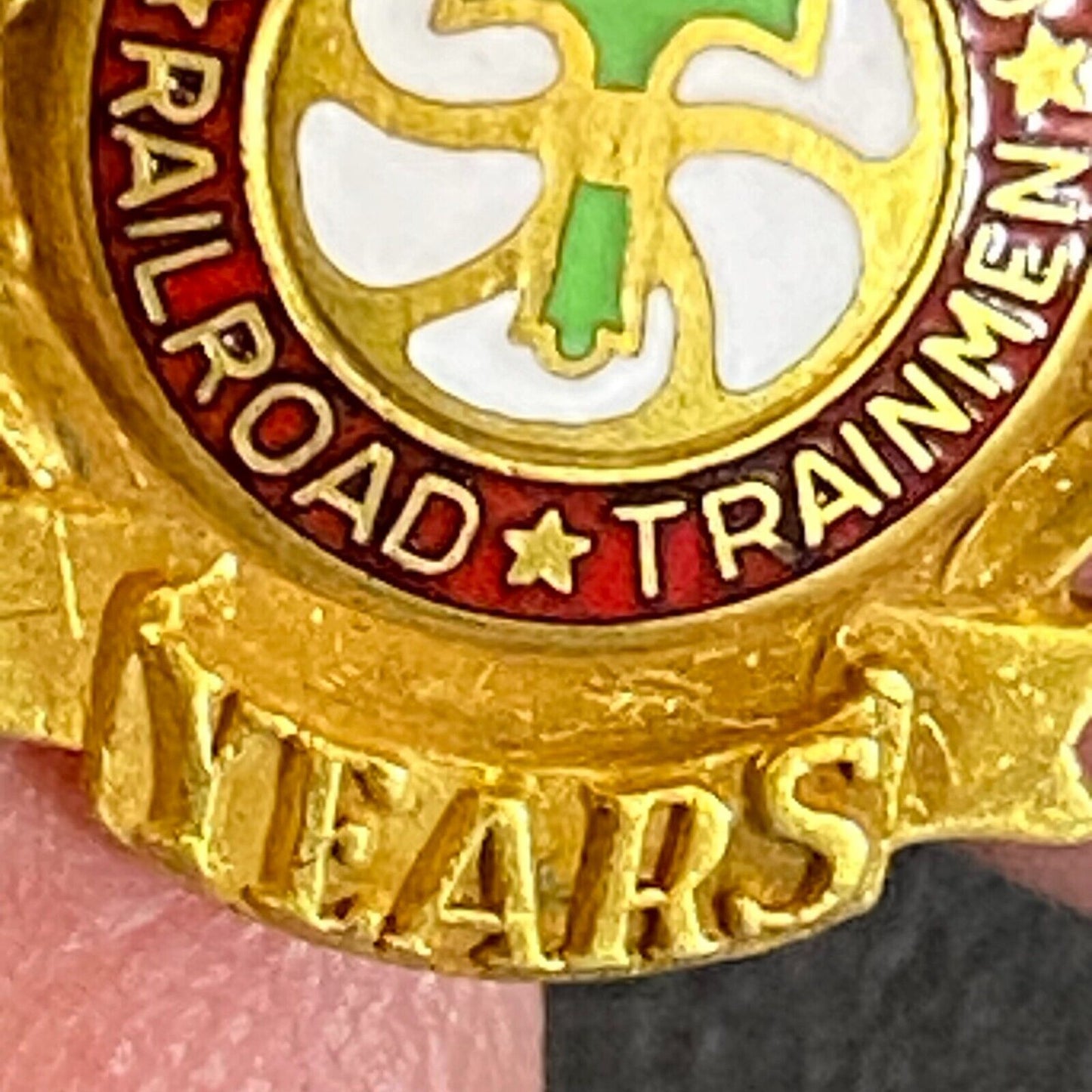 Brotherhood Railroad Trainmen 10 Years Award Color Enamel Lapel Pin 16mm