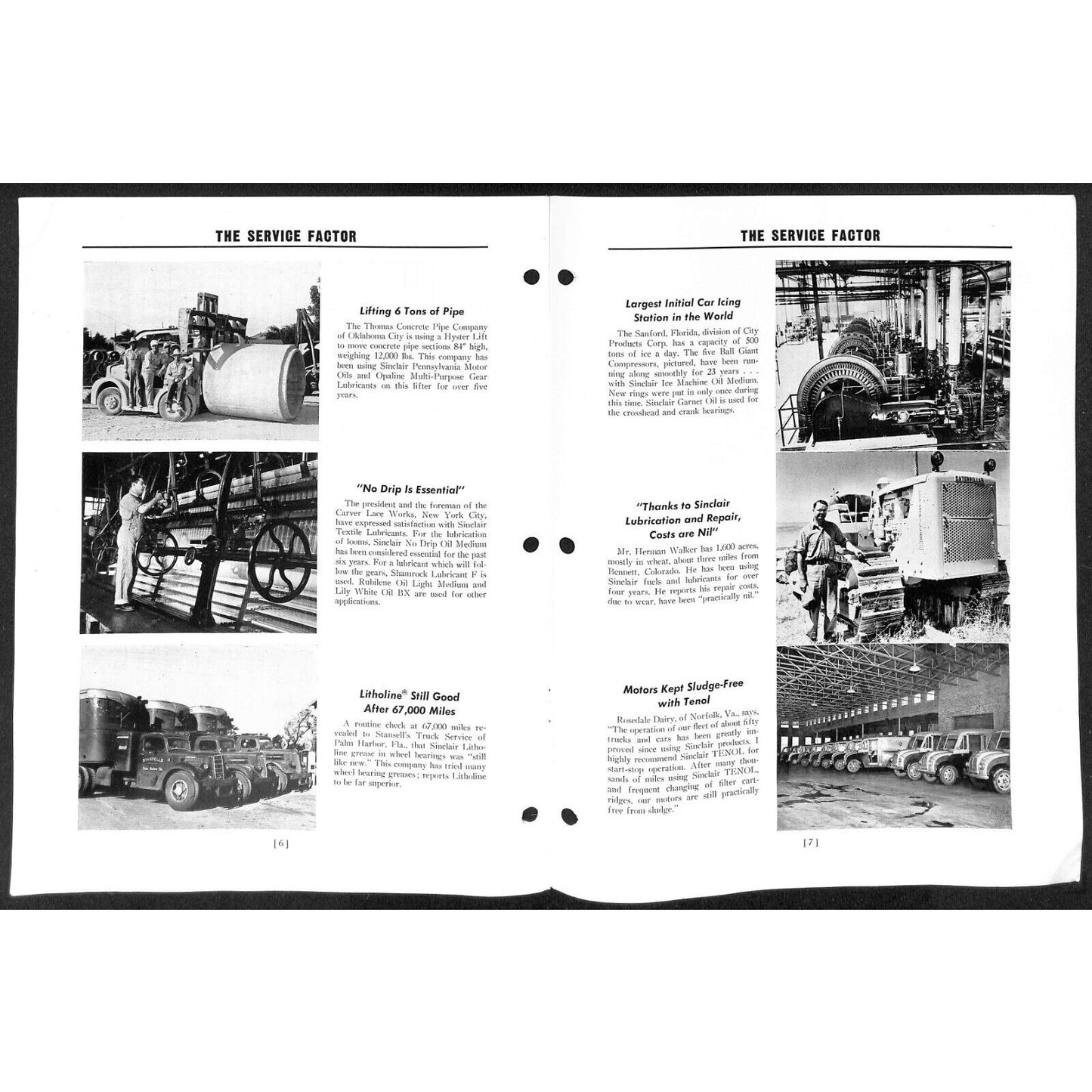 Sinclair Refining 1951 "The Service Factor" "Lubricating Enclosed Open Gears" 7p