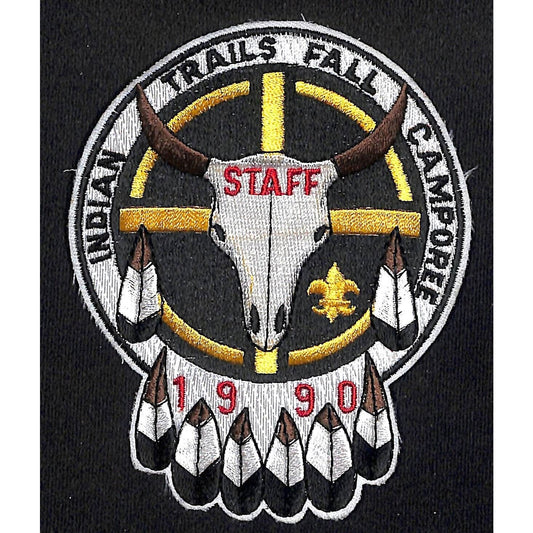 Boy Scouts BSA 1990 Indian Trails Fall Camporee "Staff" Patch Scarce