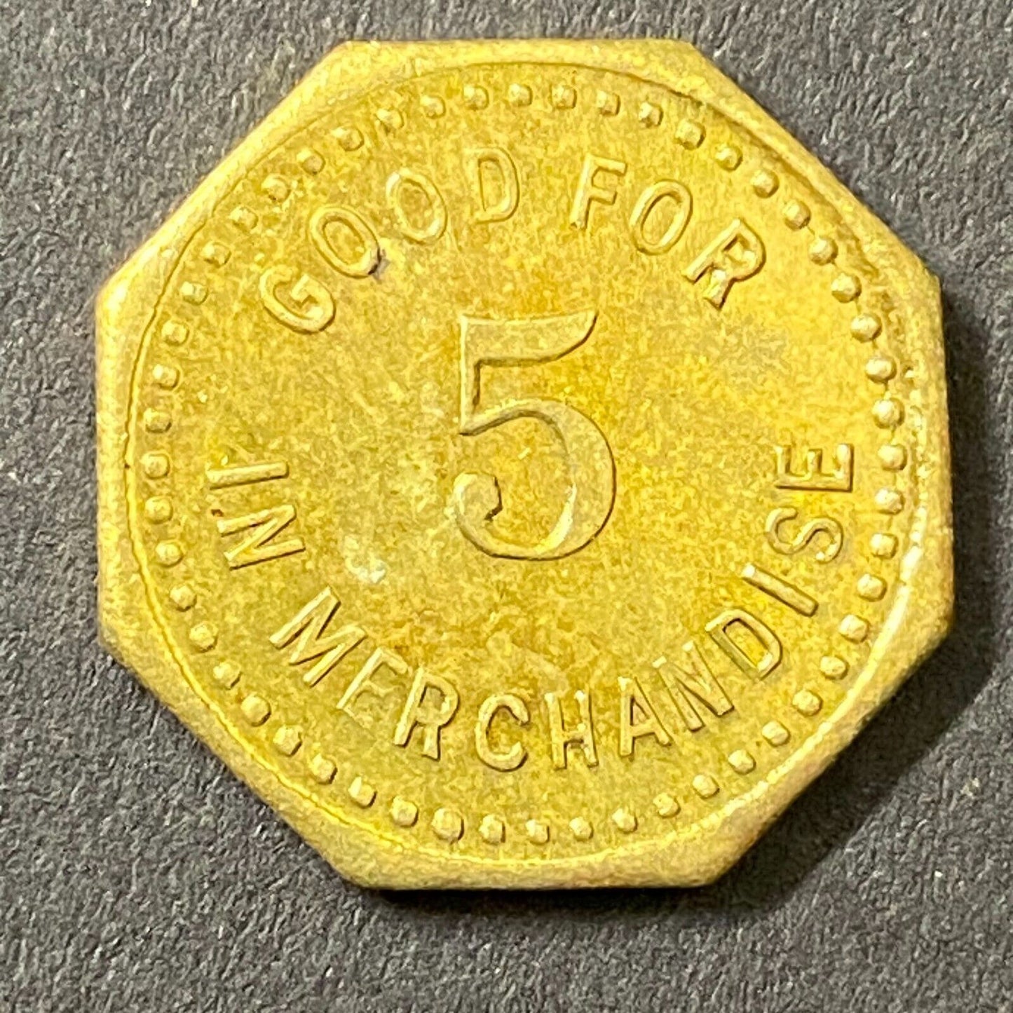 Bye & Company Taswell, IN G/F 5¢ in Merchandise Token 20mm (Gen Store?*) (#1)