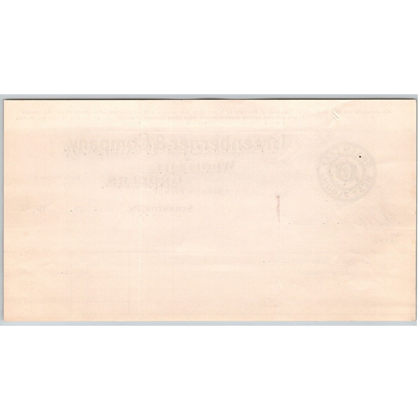 Scranton, PA Greenberger & Co. Grocers 1915 "C.B. Engel" Billhead Sardines