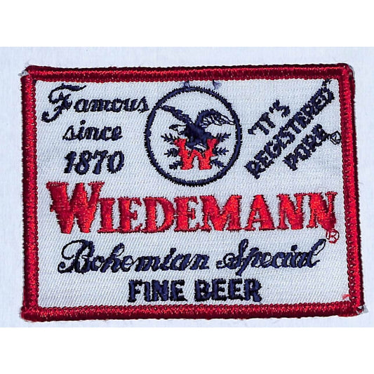 Wiedemann Bohemian Beer Embroidered Patch Vintage 2 3/4" x 3 3/4" (#1) c1970's