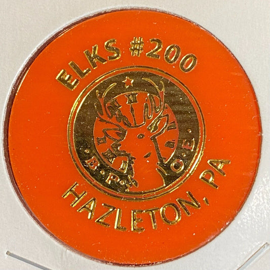 Hazelton, PA Elks #200 c1970's-80's Plastic "Middle Whiskey Shelf" Token