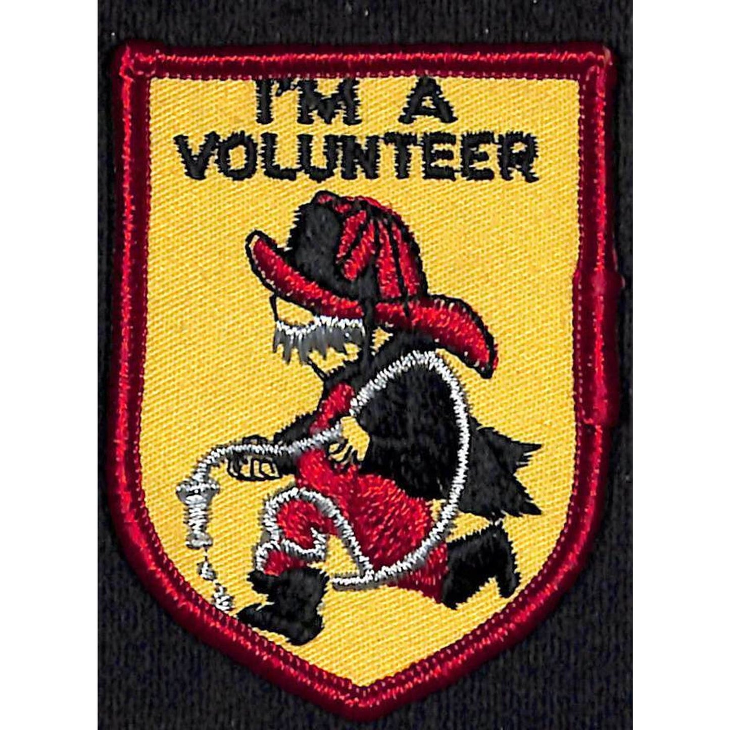Vintage c1970's "I'm A Volunteer" (Fire Department) Embroidered Patch