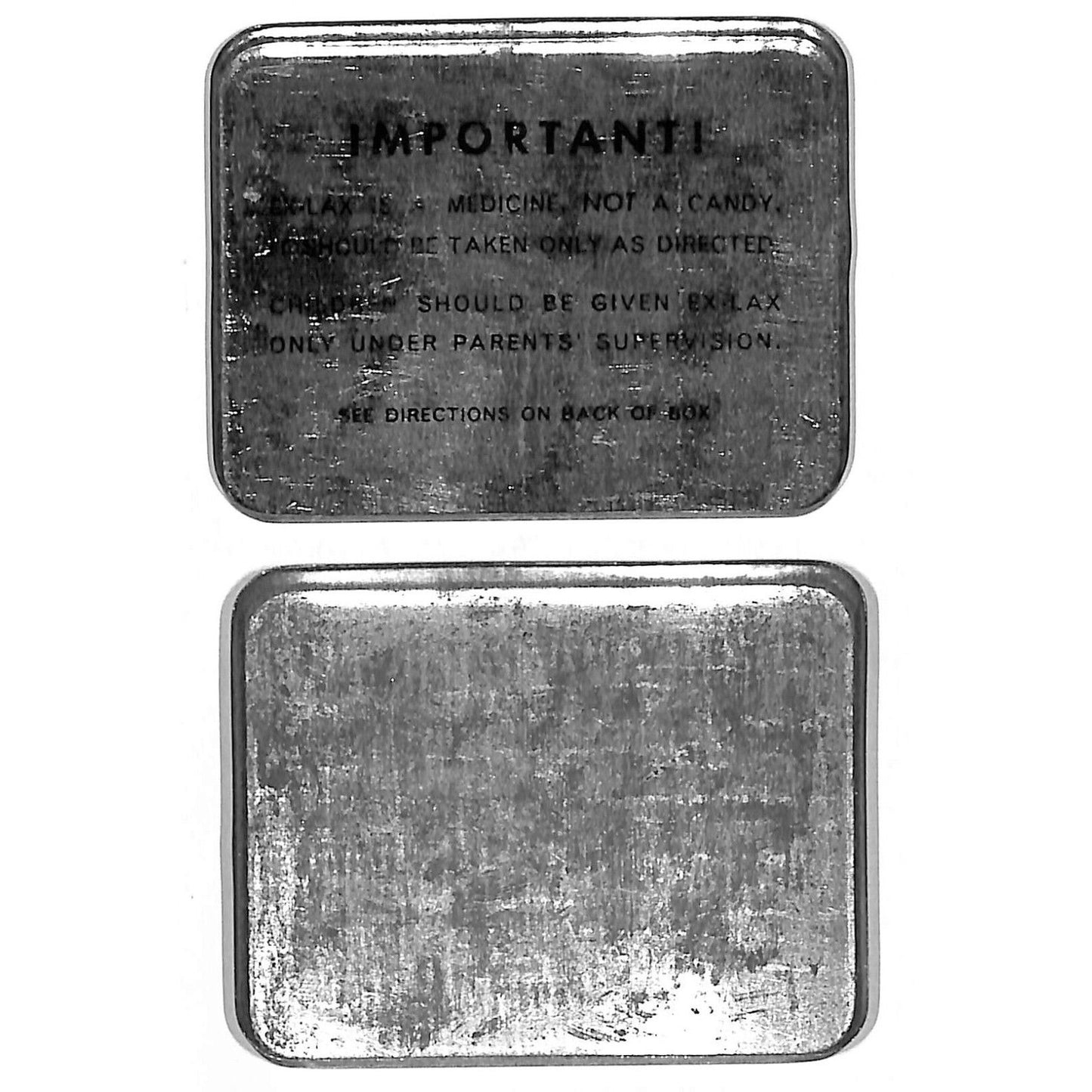 Ex-Lax "The Chocolated Laxative" Vintage Steel Product Tin Brooklyn 2 1/4" x 3"