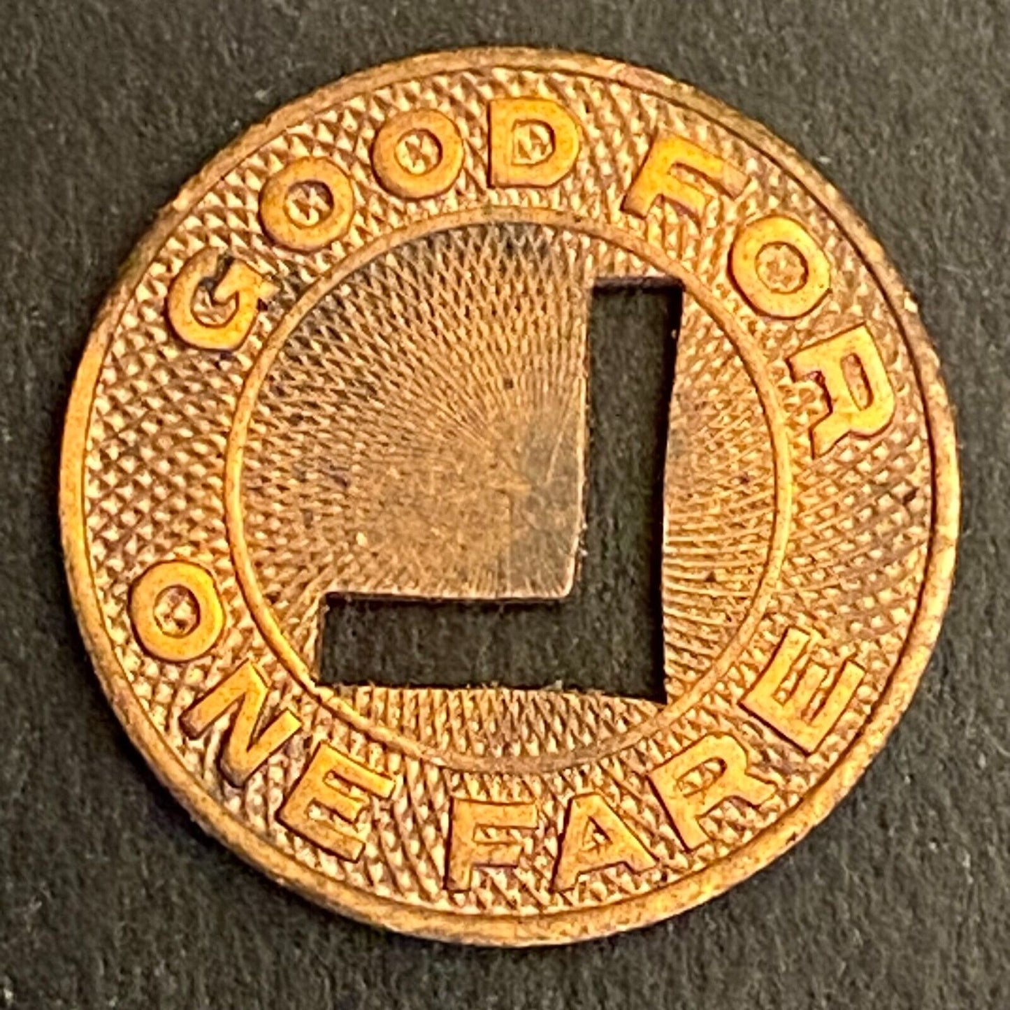 Lima City Lines (Ohio) G/F One Fare Transit Token 16mm c1946 (#7)