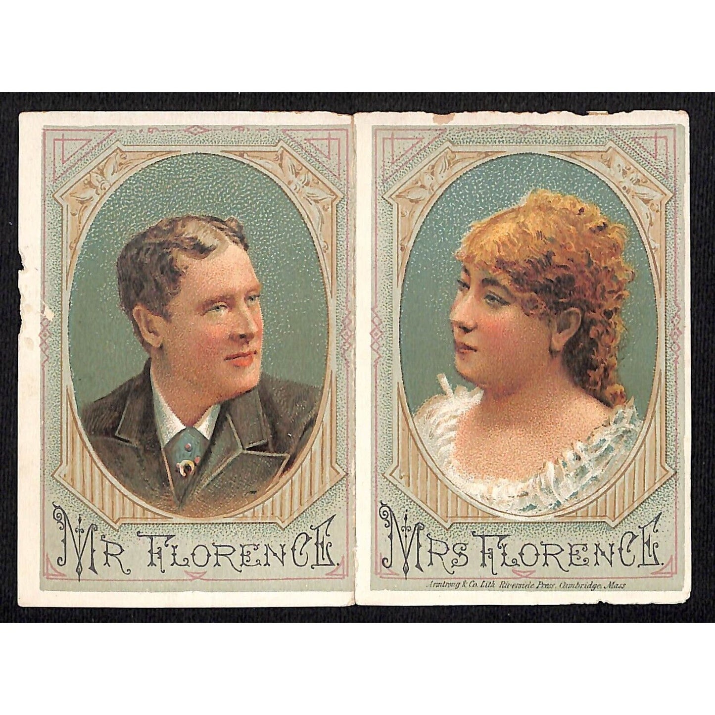 Mr. & Mrs. Florence "Mighty Dollar" Theatre Knox New York Hats Cover Only c1880