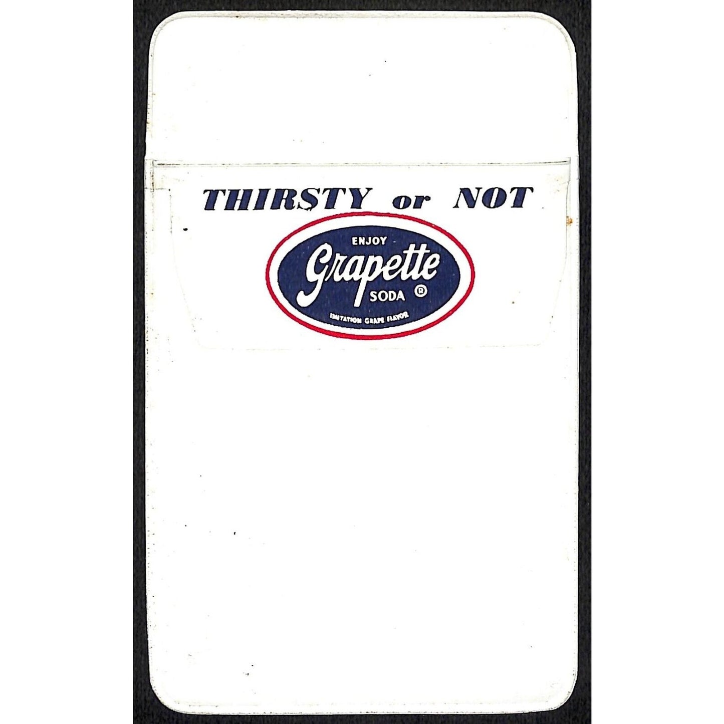 Vintage Plastic Pocket Protector - Grapette Soda "Thirsty or Not" VGC