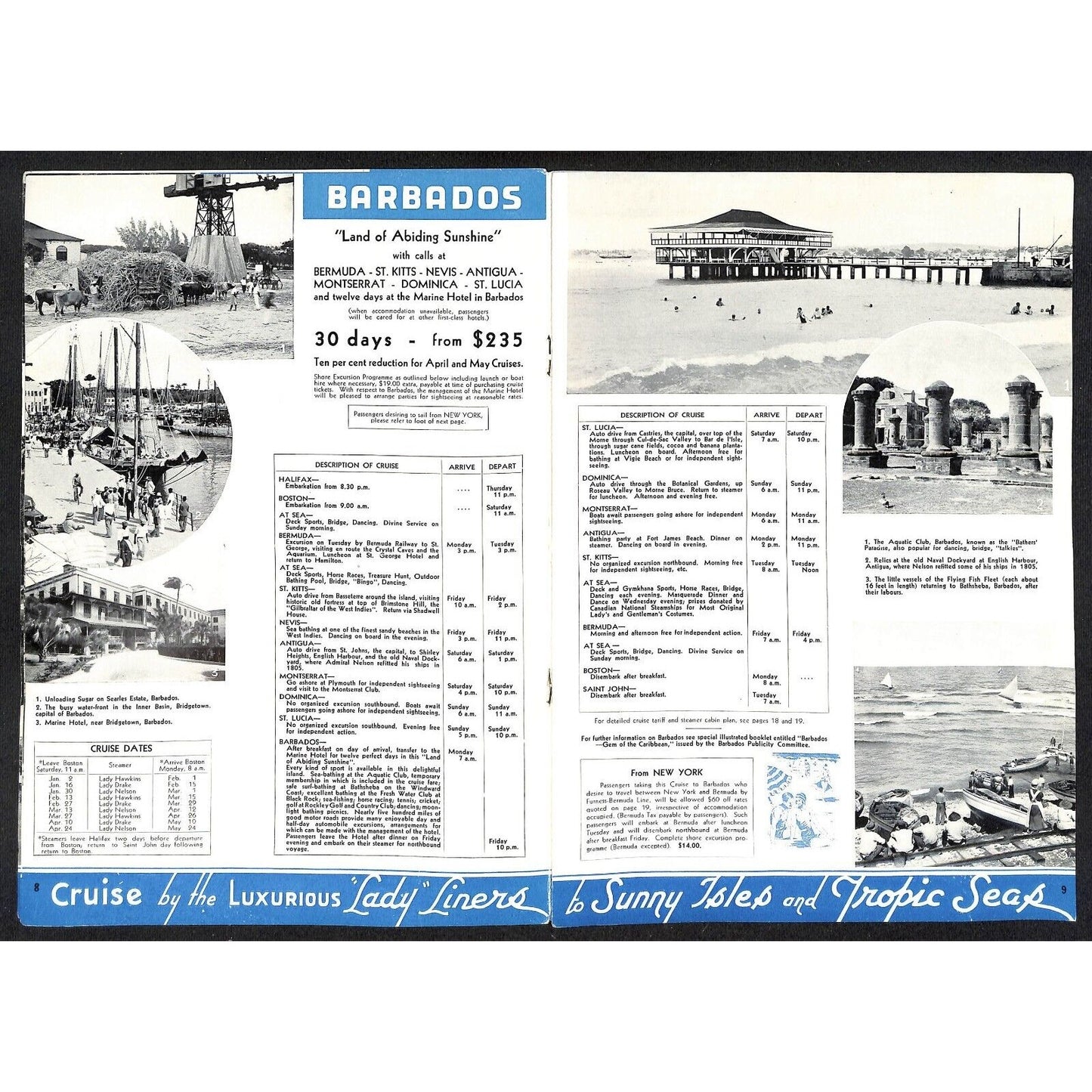 Canadian National Steamships 1937 West Indies Cruises Brochure 19pp